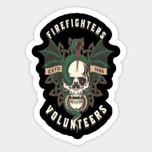 Fire fighters volunteers Sticker